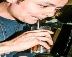 Arturo Castro (Guatemalan Actor) consuming alcohol